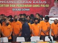 Para Tersangka Upal di Mapolres Gowa. Foto: Dokumen. Istimewa