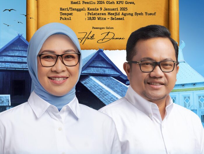 Pemenang Pilkada Gowa 2024, Husniah Talenrang-Darmawangsyah Muin (Hati Damai). Foto (Ist).