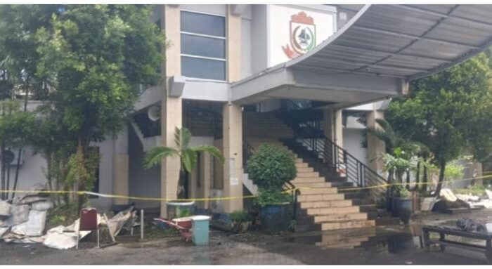 Dinas Pendidikan (Disdik) Makassar setelah terbakar. Foto (Ist).