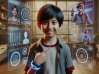 Ilustrasi futuristik yang menggambarkan Generasi Beta.
