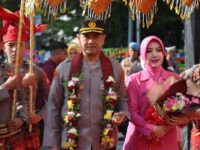 Penyambutan Kapolrestabes Makassar Kombes Pol Arya Perdana. Foto (Ist).