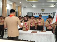 Pelantikan tersebut berlangsung di Aula Karaeng Galesong, Gowa, pada Senin (3/2), yang dipimpin oleh Ketua Kwartir Daerah (Kwarda) Pramuka Sulsel, yang juga Bupati Gowa, Adnan Purichta Ichsan. Foto (Ist).
