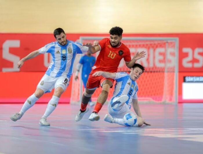 Timnas Futsal Indonesia menghadapi Argentina di Futsal 4 Nations World Series, Sabtu (1/2/2025) (c) Bola.net/Bagaskara Lazuardi