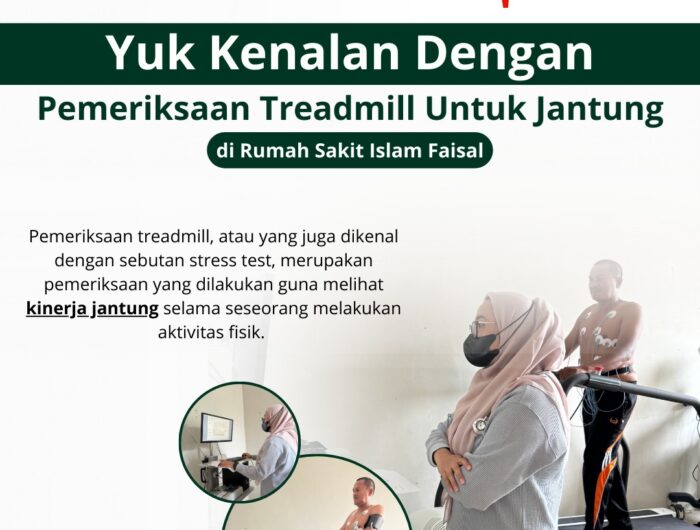 Rumah Sakit Islam Faisal (RSIF) kini menghadirkan pemeriksaan treadmill sebagai salah satu layanan terbaru untuk menilai kondisi kesehatan jantung