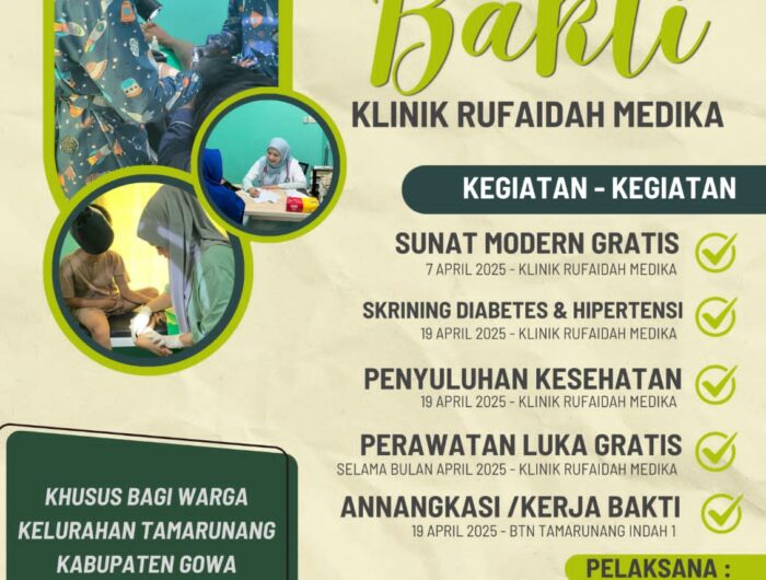 Klinik Rufaidah Medika Luncurkan Program "Bulan Bakti Rufaidah" untuk Warga Kelurahan Tamarunang