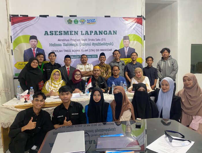 Program Studi Hukum Keluarga (Ahwal Syakhshiyah) Sekolah Tinggi Agama Islam (STAI) DDI Makassar sukses melaksanakan asesmen lapangan secara daring pada Jumat-Sabtu, 1–2 Agustus 2025.