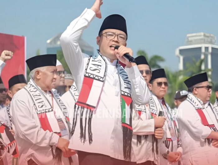 Menlu Sugiono Tegaskan Komitmen RI Dukung Palestina di Aksi Bela Gaza di Monas