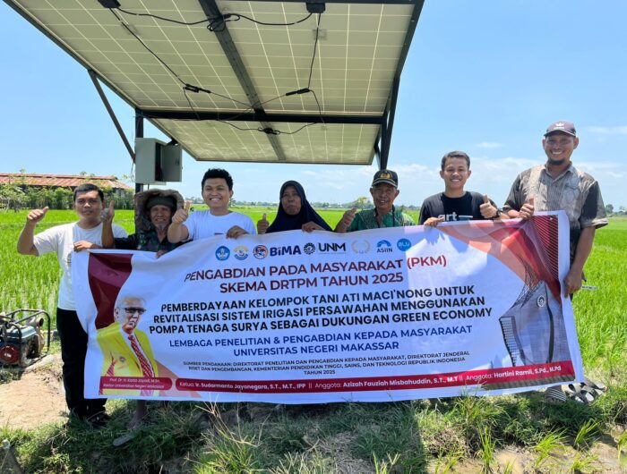 Inovasi Dosen FT UNM: Pompa Tenaga Surya Bantu Revitalisasi Sawah di Desa Lempangan Gowa